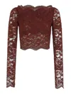 Rabanne Intricate Floral Lace Long-sleeve Top In Multi