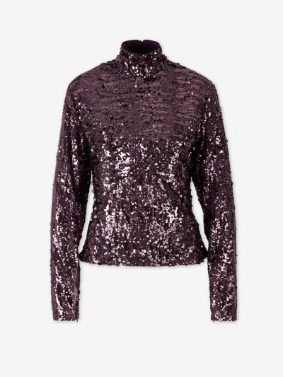 Rabanne Top Sequin In Purple