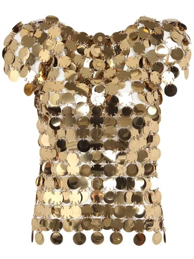 Rabanne Top Short Sleeve Sweater Clothing In Brown
