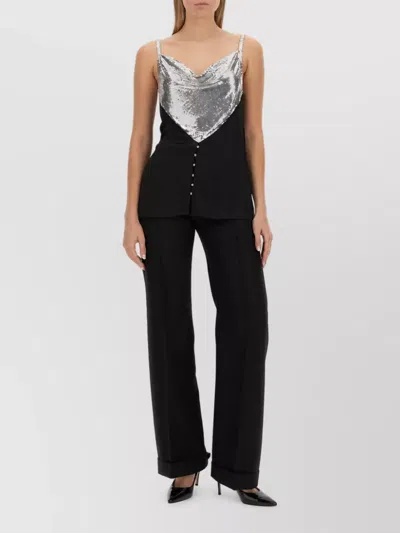 Rabanne Metallic Insert Blouse In Silver