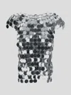 Rabanne The Iconic Silver Sparkle Discs Top Silver In Silver