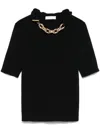 Rabanne Top With Chain Link Detail In Black