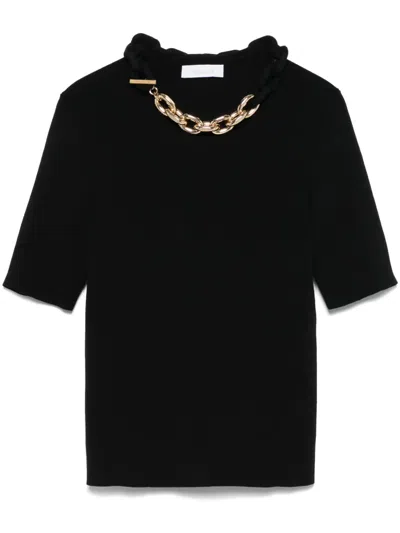 Rabanne Top With Chain Link Detail In Black