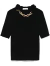 Rabanne Top With Chain Link Detail In Black