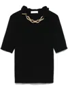Rabanne Top With Chain Link Detail In Black