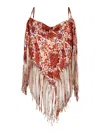 Rabanne Top With Fringes In Multicolour