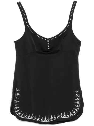 Rabanne Top With Studs In Black