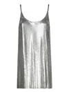 Rabanne Metallic Mesh Tank Top With Side Slits In Gray
