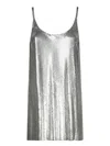 Rabanne Metallic Mesh Tank Top With Side Slits In Gray