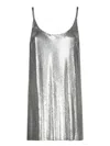Rabanne Metallic Mesh Tank Top With Side Slits In Silver