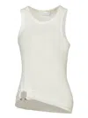 Rabanne Signature Piercing Ribbed Tank Top In Gray