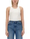 Rabanne Tops With Logo In White