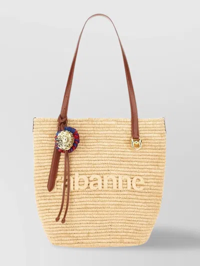 Rabanne Tote Bag Leather Handles Charm