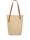 Rabanne Logo-embroidered Raffia Tote Bag