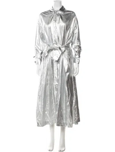 Pre-owned Rabanne Trench Coat In Silver