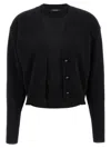 Rabanne Illusion Knit Cardigan Sweater In Black