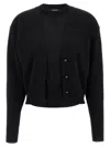 Rabanne Illusion Knit Cardigan Sweater In Black