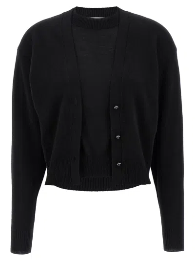RABANNE TROMPE LOEIL CARDIGAN SWEATER