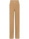 Rabanne Wool And Cashmere Pants With Belt In Brown