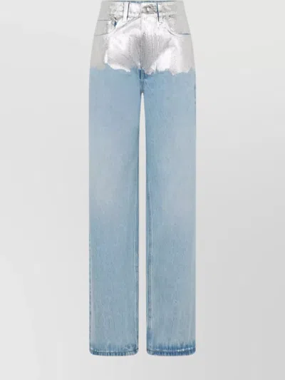 RABANNE TROUSERS WITH METALLIC DETAIL AND FINISH
