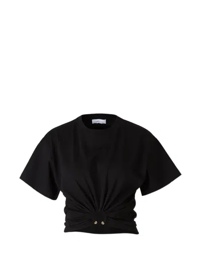 Rabanne T-shirt In Black Cotton With Signature Piercing Detail