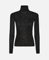 Rabanne Fitted Black Wool Sweater With Metallic Studs In Black