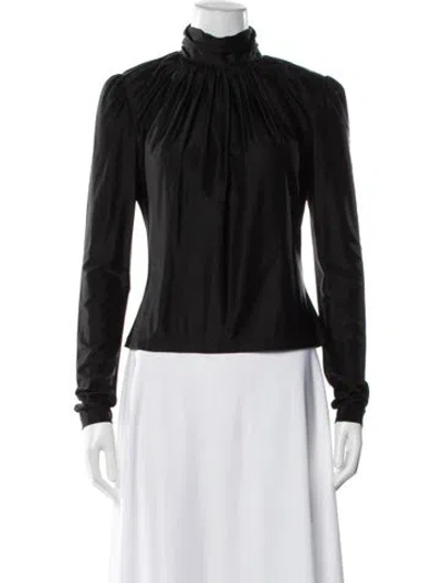 Pre-owned Rabanne Turtleneck Long Sleeve Top In Black