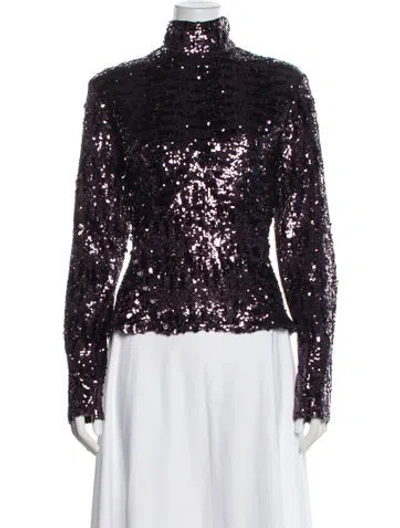 Pre-owned Rabanne Turtleneck Long Sleeve Top W/ Tags In Purple