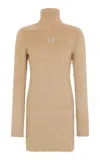 Rabanne Turtleneck Mini Dress In Nude