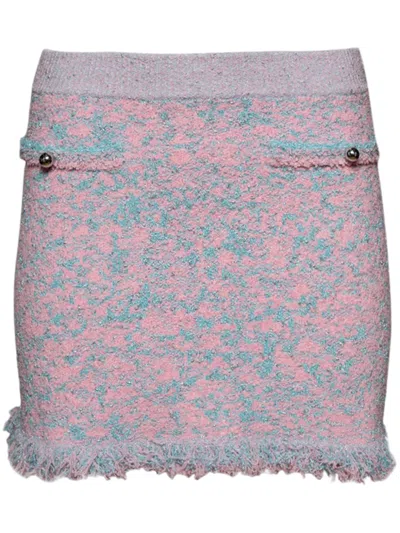 Rabanne Tweed Mini Skirt In 粉色