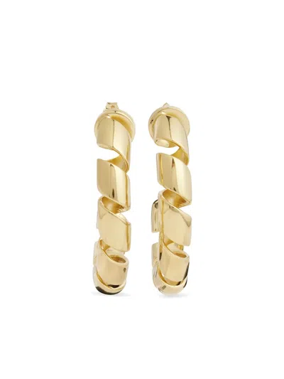 Rabanne Twisted Hoop Earrings In Gold