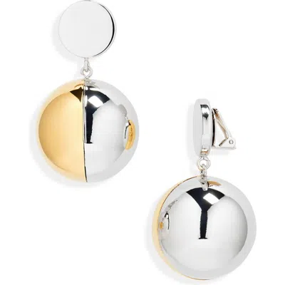 Rabanne Two-tone Ball Clip-on Earrings In Gold/transparent