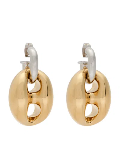 Rabanne Two-tone Drop Earrings In Gold