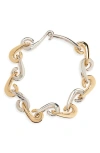 Rabanne Two Tone Hook Link Necklace In Multi