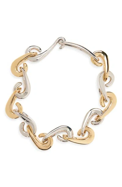 Rabanne Two Tone Hook Link Necklace In Gold