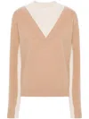 Rabanne Crew Neck Knitwear Lurex Detail In Brown