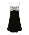 Rabanne Two-tone Velvet Minidress In Black