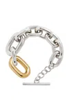 Rabanne Two-tone Xl Link Bracelet In Metallic