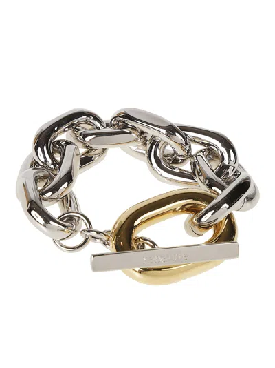 Rabanne Two-tone Chain Aluminium-blend Bracelet In Silver