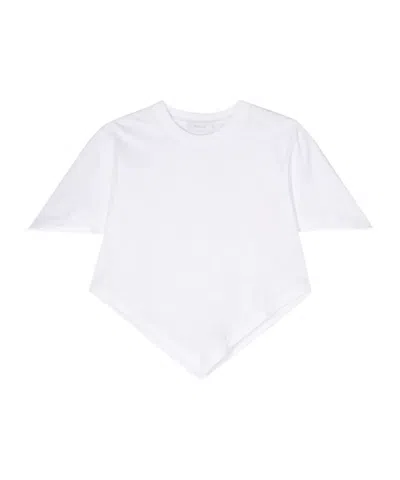 Rabanne V-shaped Cotton T-shirt In P White