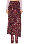 Rabanne Flocked-pattern Maxi Skirt In Jacquard Tapestry & Navy