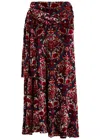 Rabanne Flocked-pattern Maxi Skirt In Multi Print