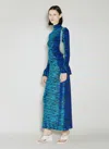 Rabanne Zebra-print Velvet Turtleneck Top In Blue