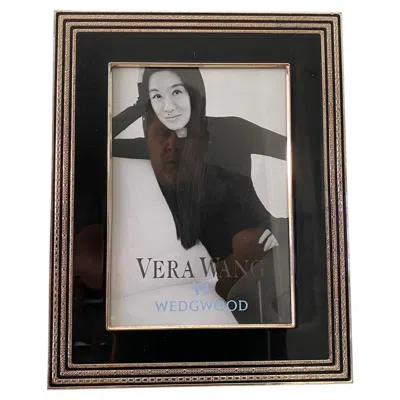 Pre-owned Rabanne Vera Wang Silver Plated Photo Frame By Wedgewood, Modern Design, 1990s In Black