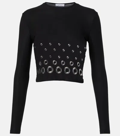 Rabanne Verziertes Top In Schwarz