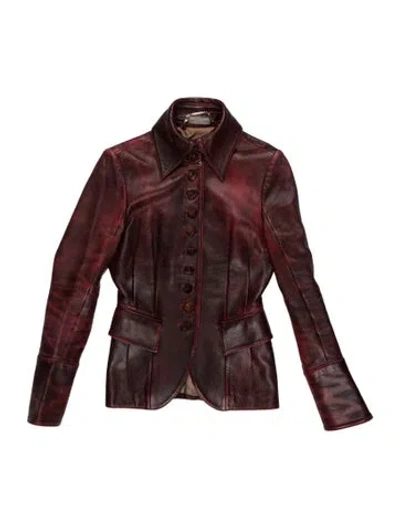 Pre-owned Rabanne Vintage Late 1990's - Early 2000's Biker Jacket In Burgundy