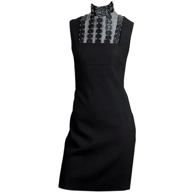 Pre-owned Rabanne Vintage Paco  Logo Chainmail Metal Harness Dress In Black
