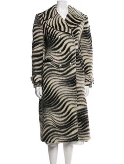 Pre-owned Rabanne Virgin Wool Animal Print Coat In Neutral