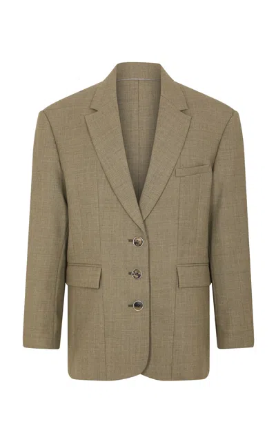 Rabanne Virgin Wool Blazer In Brown