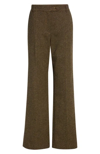 Rabanne Virgin Wool Blend Tailored Trousers In Green